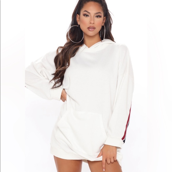 Sweatshirt Dress - White Combo - Picture 6 of 6